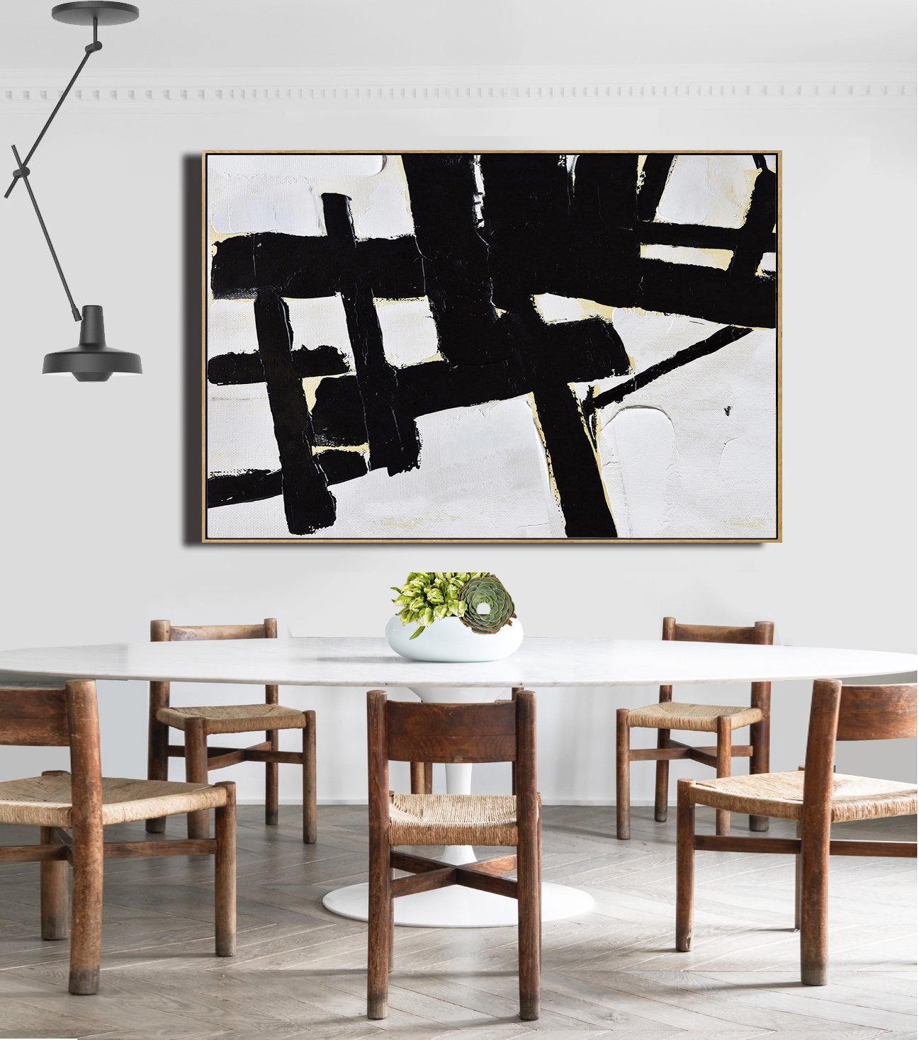 Horizontal Palette Knife Minimalist Art #C23Z